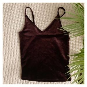 American Eagle sleeveless crushed velvet crop top